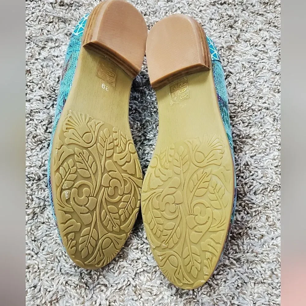 L'ARISTE Leather Aqua Blue Spring Step Paradise Loafers